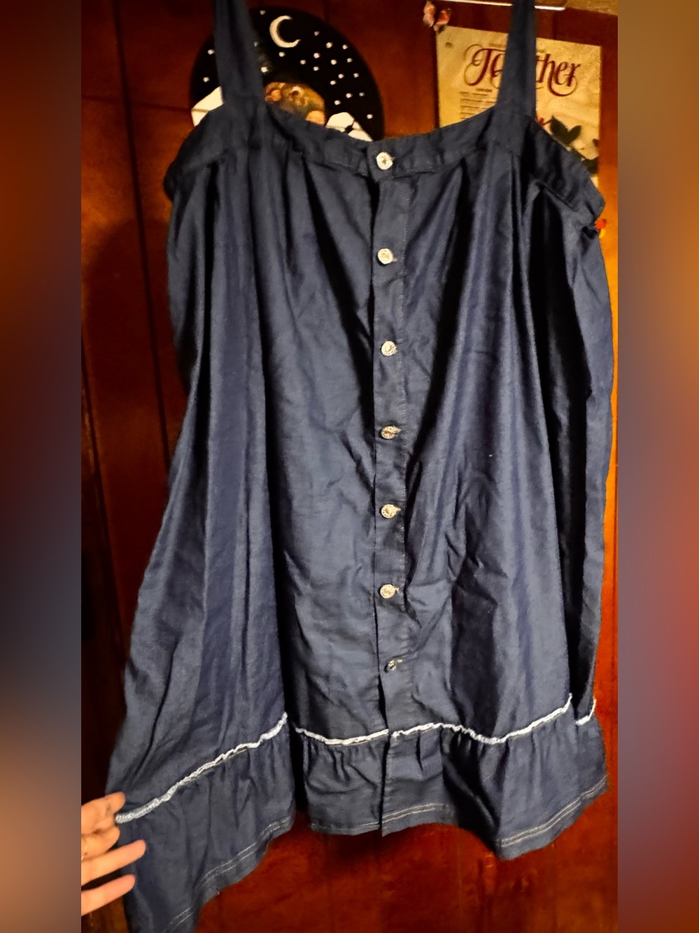 Navy Button-Front Women's Skirt